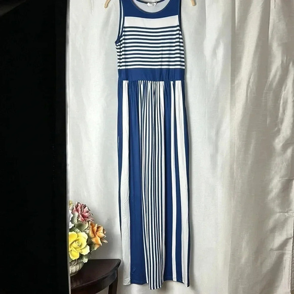 Y2K NWT HOUNT. Halter Dress, women S. Colorblock,striped,coastal,Resortwear - Picture 8 of 15